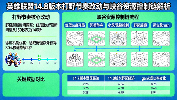 英雄联盟14.8版本打野节奏改动与峡谷资源控制链解析配图