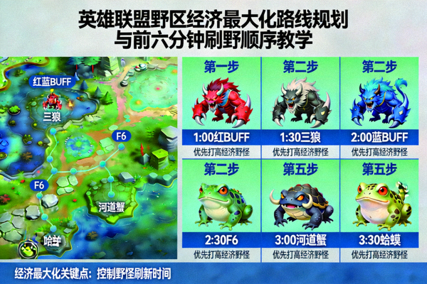 英雄联盟野区经济最大化路线规划与前六分钟刷野顺序教学配图